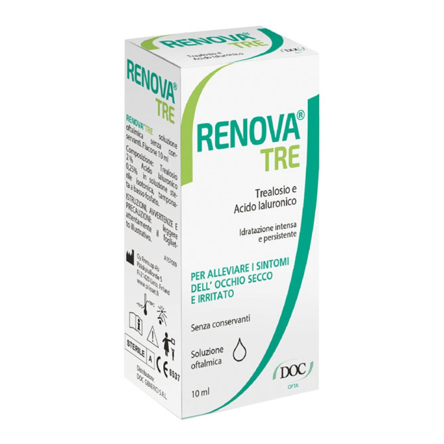 RENOVA TRE COLLIRIO A BASE DI TREALOSIO E ACIDO IALURONICO 10 ML SENZA CONSERVANTI RENOVA TRE COLLIRIO A BASE DI TREALOSIO E ACIDO IALURONICO 10 ML SENZA CONSERVANTI
