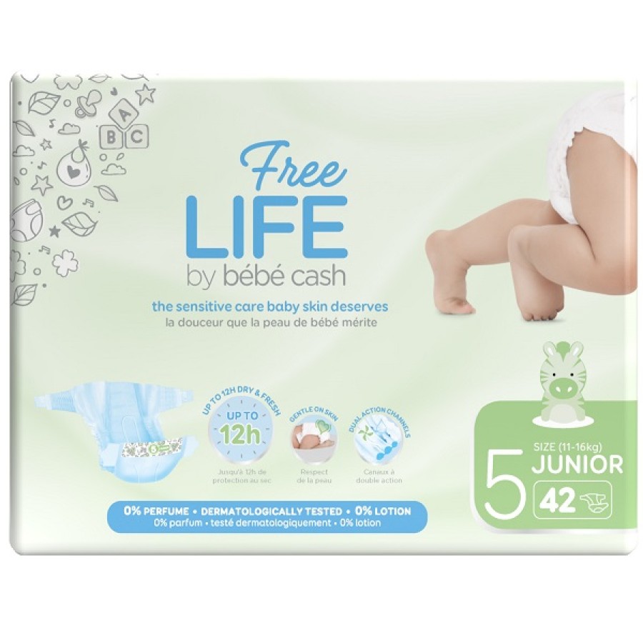 FREELIFE BY BEBECASH JUNIOR TAGLIA 5 11-25 KG GIROVITA 41-62 CM 42 PEZZI