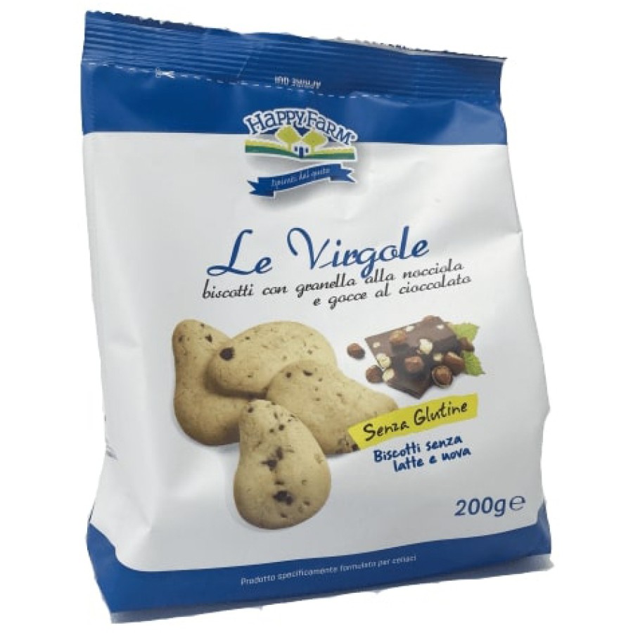 HAPPY FARM VIRGOLE GOCCE CIOCCOLATA E GRANELLA NOCCIOLE 200 G