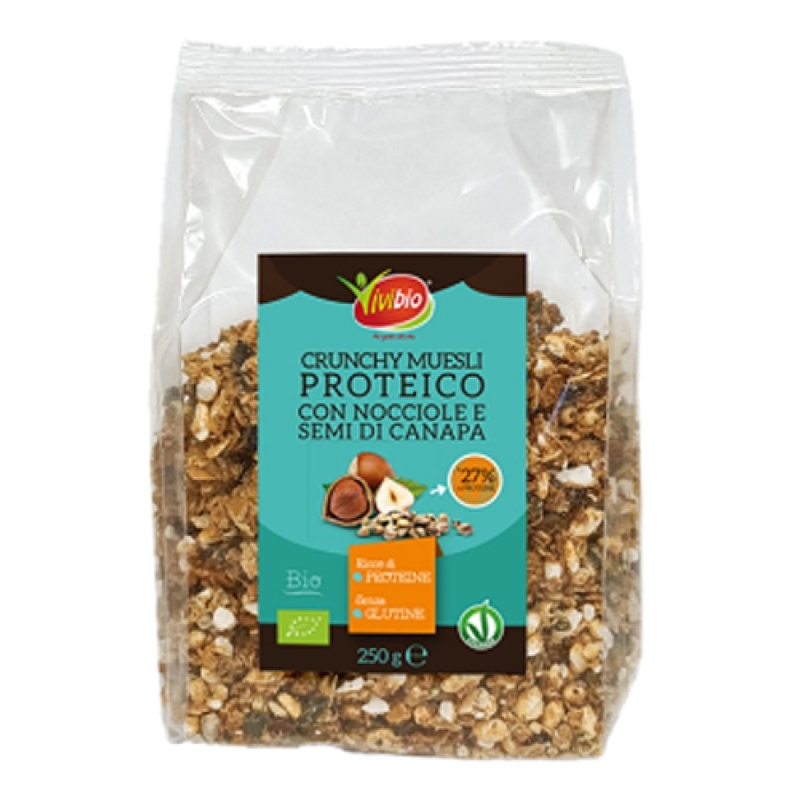 VIVIBIO CRUNCHY PROTEICO CON NOCCIOLE SENZA GLUTINE 250 G
