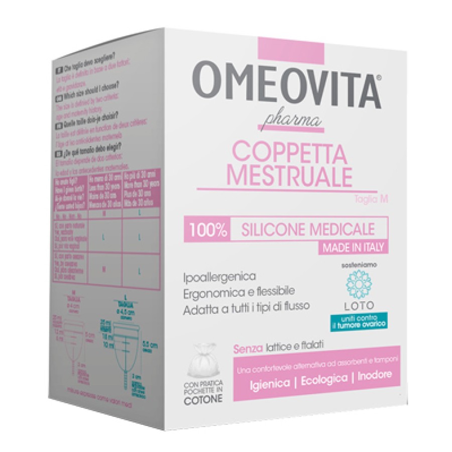 OMEOVITA PHARMA COPPETTA MESTRUALE TAGLIA M + SACCHETTO COTONE OMEOVITA PHARMA COPPETTA MESTRUALE TAGLIA M + SACCHETTO COTONE