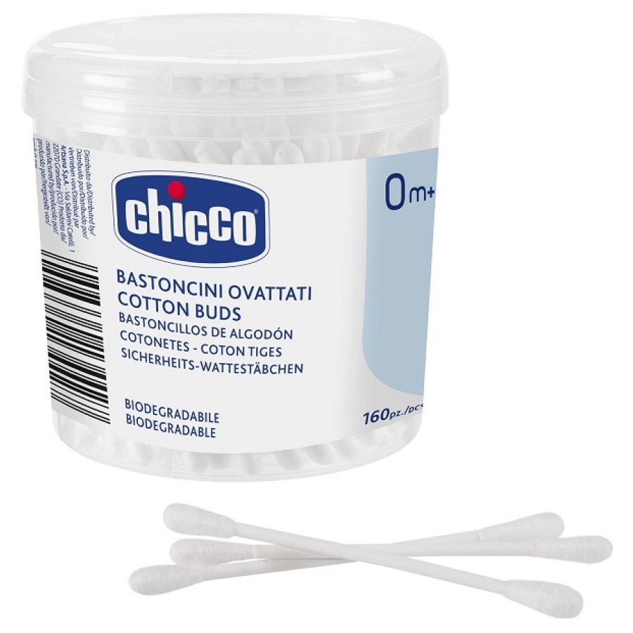 CHICCO BASTONCINI COTONATI 160 PEZZI CHICCO BASTONCINI COTONATI 160 PEZZI