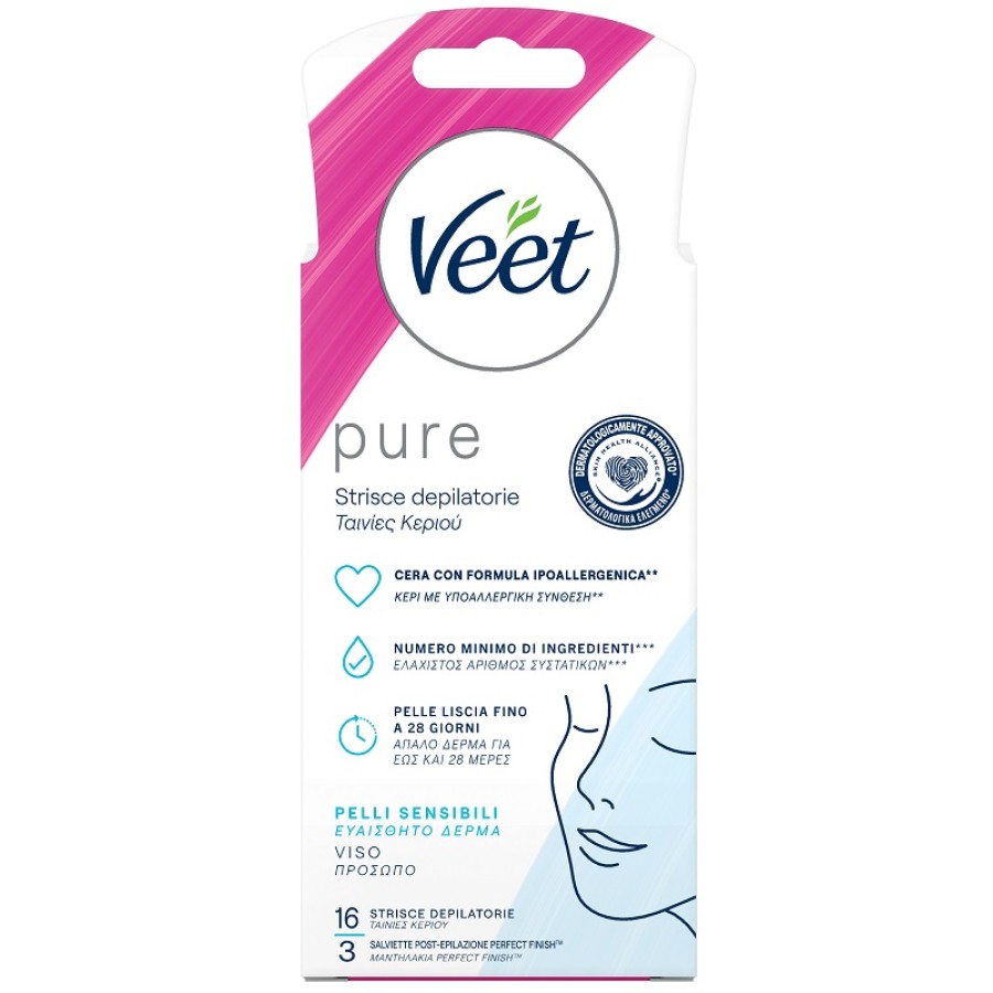VEET STRISCE VISO IPOALLERGENICHE 16 PEZZI VEET STRISCE VISO IPOALLERGENICHE 16 PEZZI