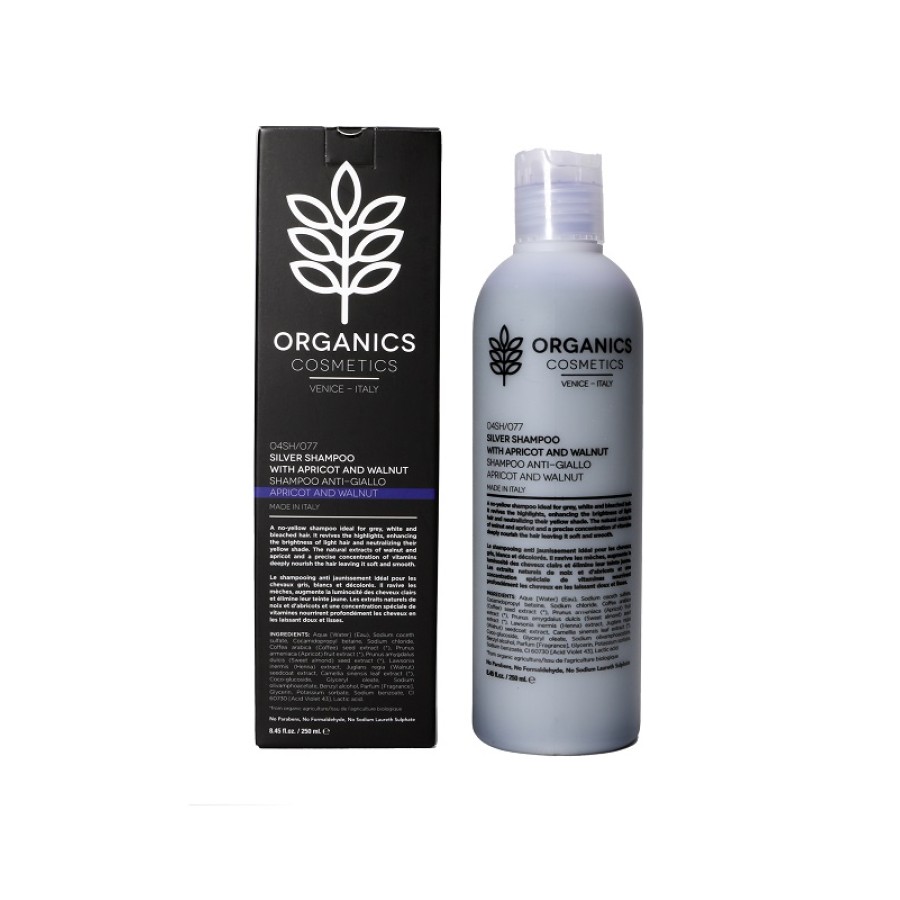 ORGANICS SILVER SHAMPOO WITH WALNUT AND APRICOT ANTI GIALLO 250 ML