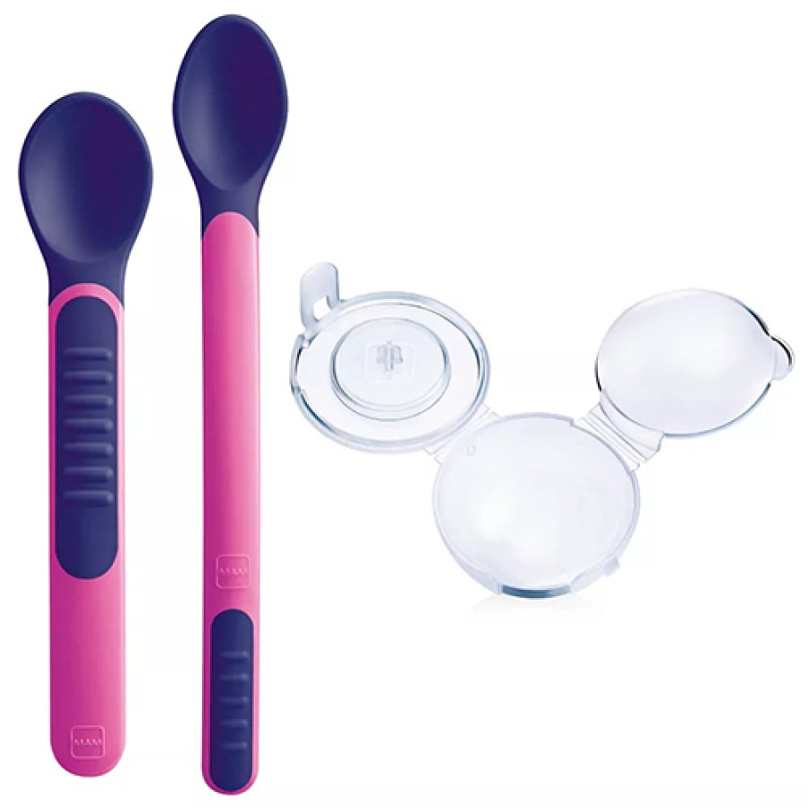 MAM HEAT SENSITIVE SPOONS & COVER 6+ FEMMINA MAM HEAT SENSITIVE SPOONS & COVER 6+ FEMMINA