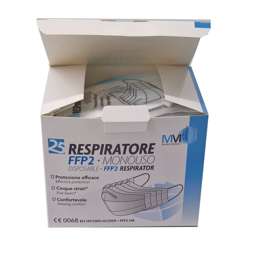 RESPIRATORE MUNUS MEDICAL FFP2 25 PEZZI
