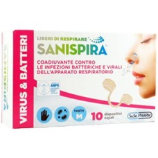 SANISPIRA VISUR & BATTERI FILTRO NASALE MEDIUM 10 PEZZI