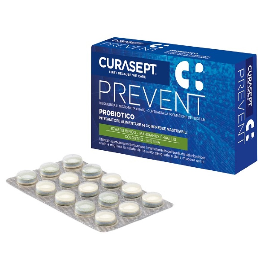 CURASEPT PREVENT PROBIOTICO 14 COMPRESSE MASTICABILI CURASEPT PREVENT PROBIOTICO 14 COMPRESSE MASTICABILI