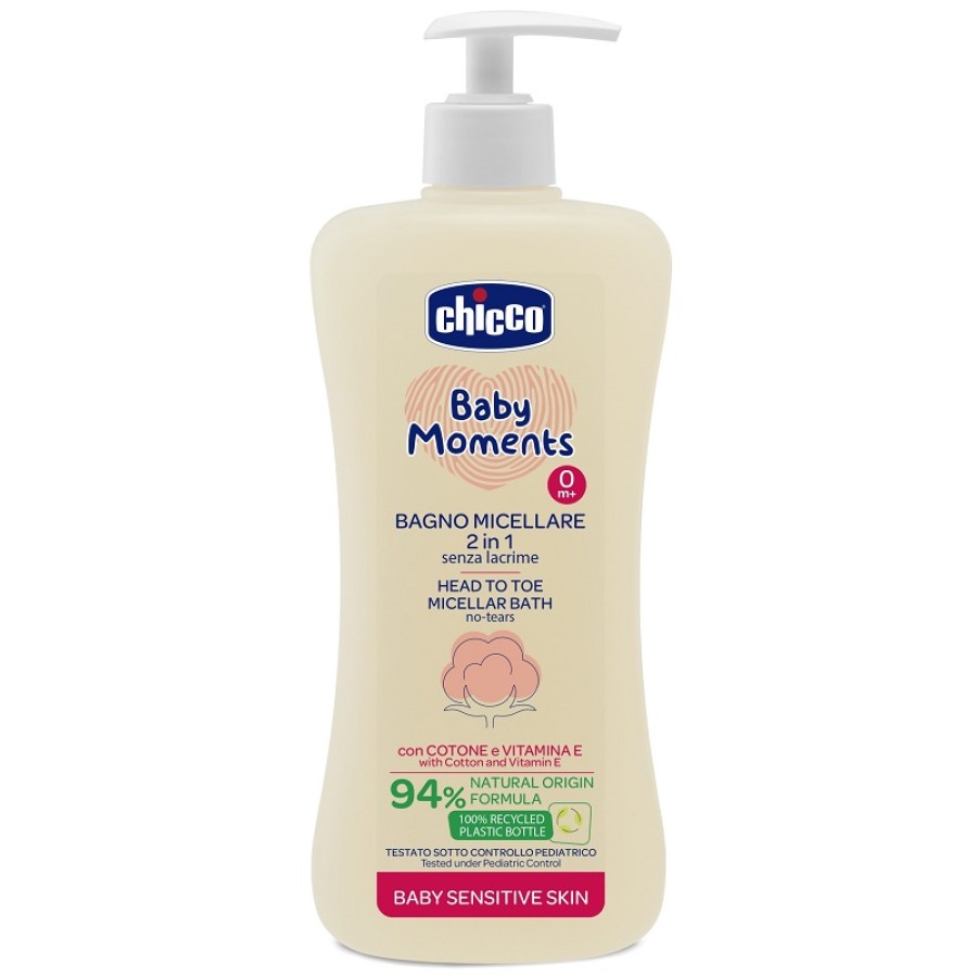 CHICCO BABY MOMENTS BAGNO CORPO CAPELLI MICELLARE 500 ML