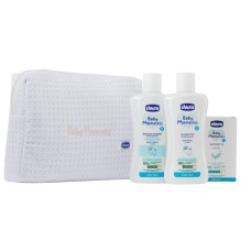 CHICCO BABY MOMENTS BEAUTY BAG W ZIP ROSA BAGNOSCHIUMA PELLI DELICATE 200 ML + SHAMPOO PELLI DELICATE 200 ML + SAPONE SOLIDO PELLI DELICATE 100 G