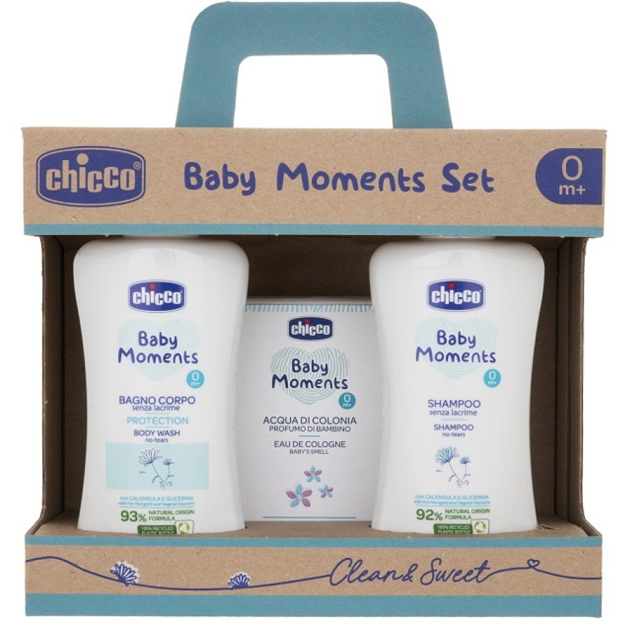 CHICCO BABY MOMENTS SET BAGNOSCHIUMA PELLI DELICATE 200 ML + SHAMPOO PELLI DELICATE 200 ML + ACQUA DI COLONIA BABY SMELL PELLI DELICATE 100 ML CHICCO BABY MOMENTS SET BAGNOSCHIUMA PELLI DELICATE 200 ML + SHAMPOO PELLI DELICATE 200 ML + ACQUA DI COLONIA BABY SMELL PELLI DELICATE 100 ML