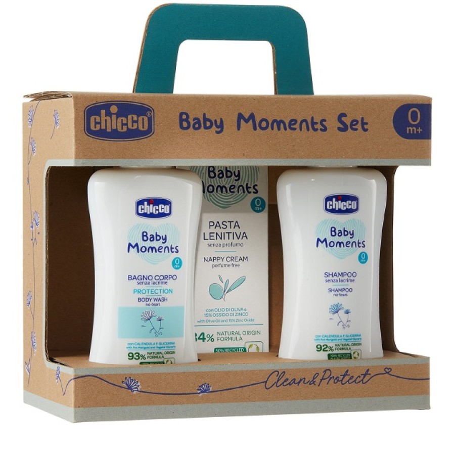 CHICCO BABY MOMENTS SET BAGNOCHIUMA PELLI DELICATE 200 ML + SHAMPOO PELLI DELICATE 200 ML + PASTA CAMBIO PELLI DELICATE 100 ML CHICCO BABY MOMENTS SET BAGNOCHIUMA PELLI DELICATE 200 ML + SHAMPOO PELLI DELICATE 200 ML + PASTA CAMBIO PELLI DELICATE 100 ML