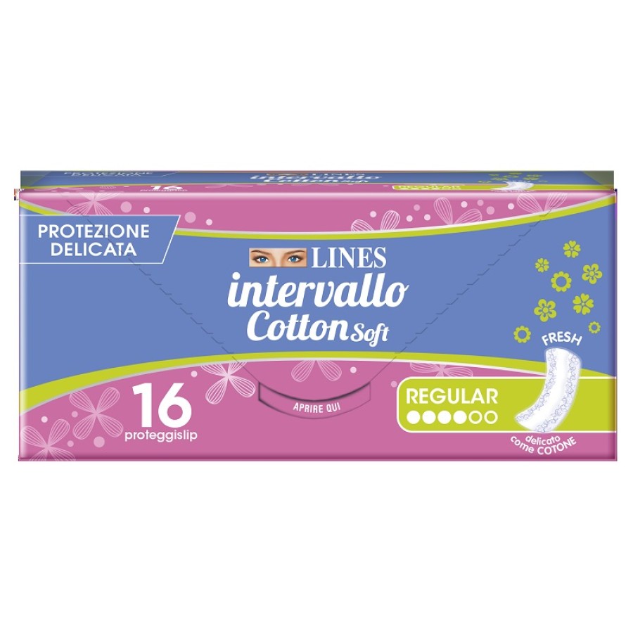 PROTEGGISLIP LINES INTERVALLO COTTON SOFT FRESH DISTESI 16 PEZZI PROTEGGISLIP LINES INTERVALLO COTTON SOFT FRESH DISTESI 16 PEZZI