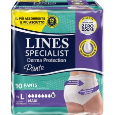 PANNOLONE PER INCONTINENZA LINES SPECIALIST DERMA PANTS MAXI L 10 PEZZI