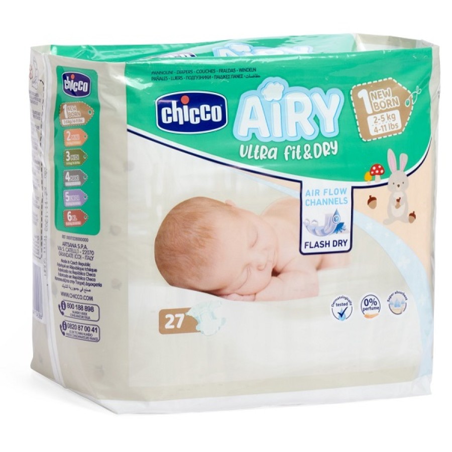 CHICCO AIRY NEWBORN PANNOLINO 27 PEZZI CHICCO AIRY NEWBORN PANNOLINO 27 PEZZI