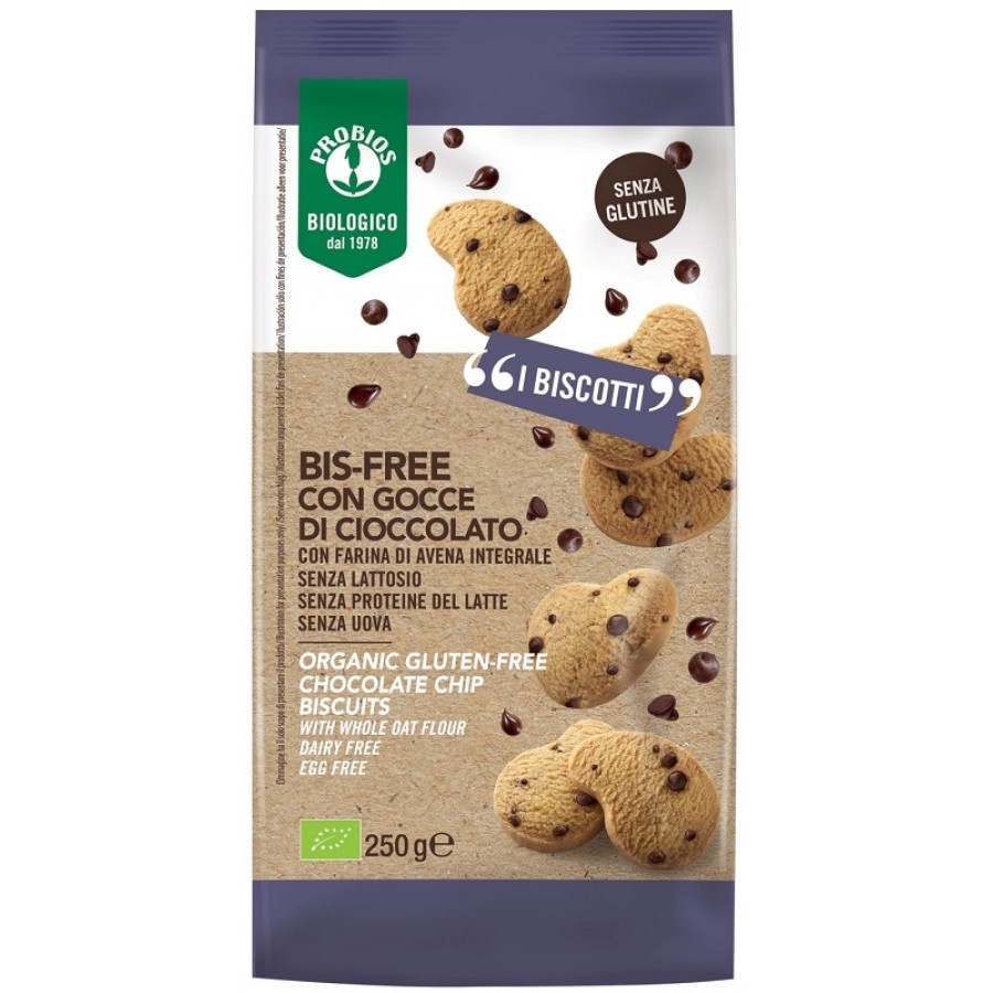 PROBIOS BISCOTTI BISFREE GOCCE DI CIOCCOLATO 250 G