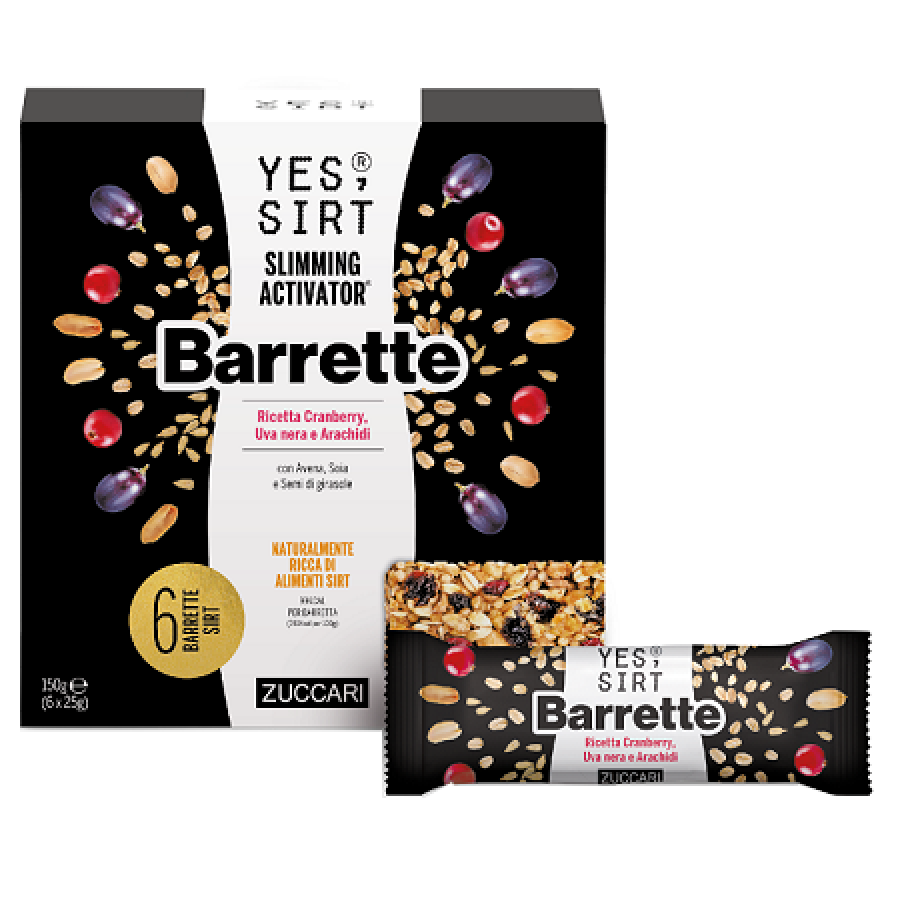 YES SIRT BARRETTE CRANBERRY-UVA NERA-ARACHIDI 6X25 G