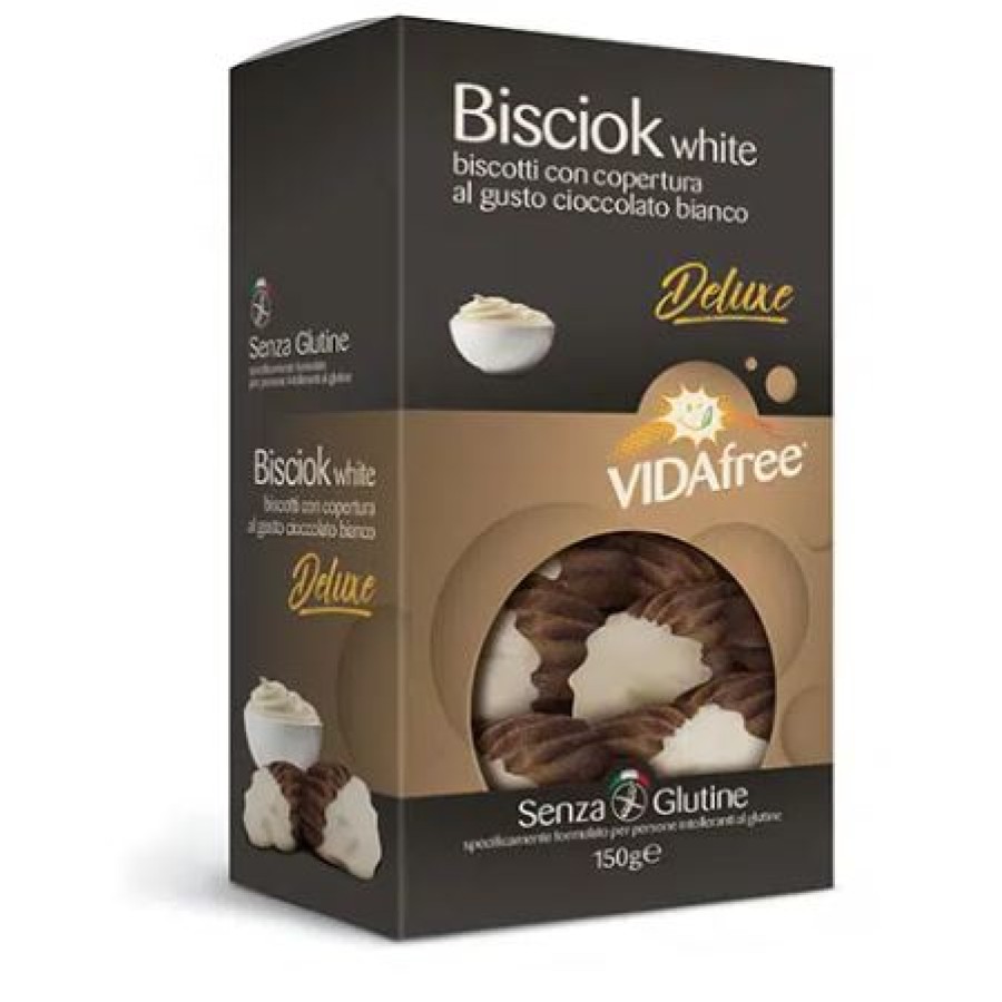 BISCIOK WHITE AL CIOCCOLATO BIANCO VIDAFREE BISCOTTI SENZA GLUTINE 150 G