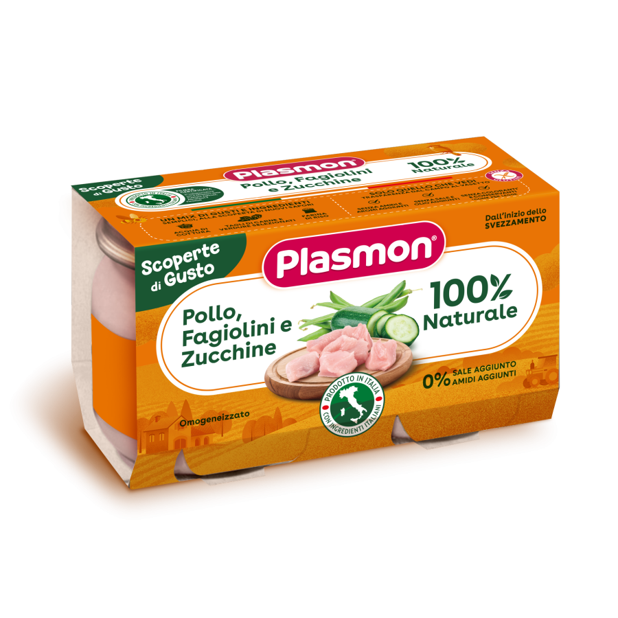 PLASMON OMOGENEIZZATI POLLO FAGIOLINI ZUCCHINE 2 PEZZI DA 120 G