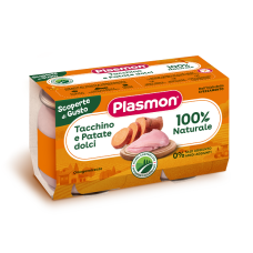 PLASMON OMOGENEIZZATI TACCHINO PATATE DOLCI 2 PEZZI DA 120 G