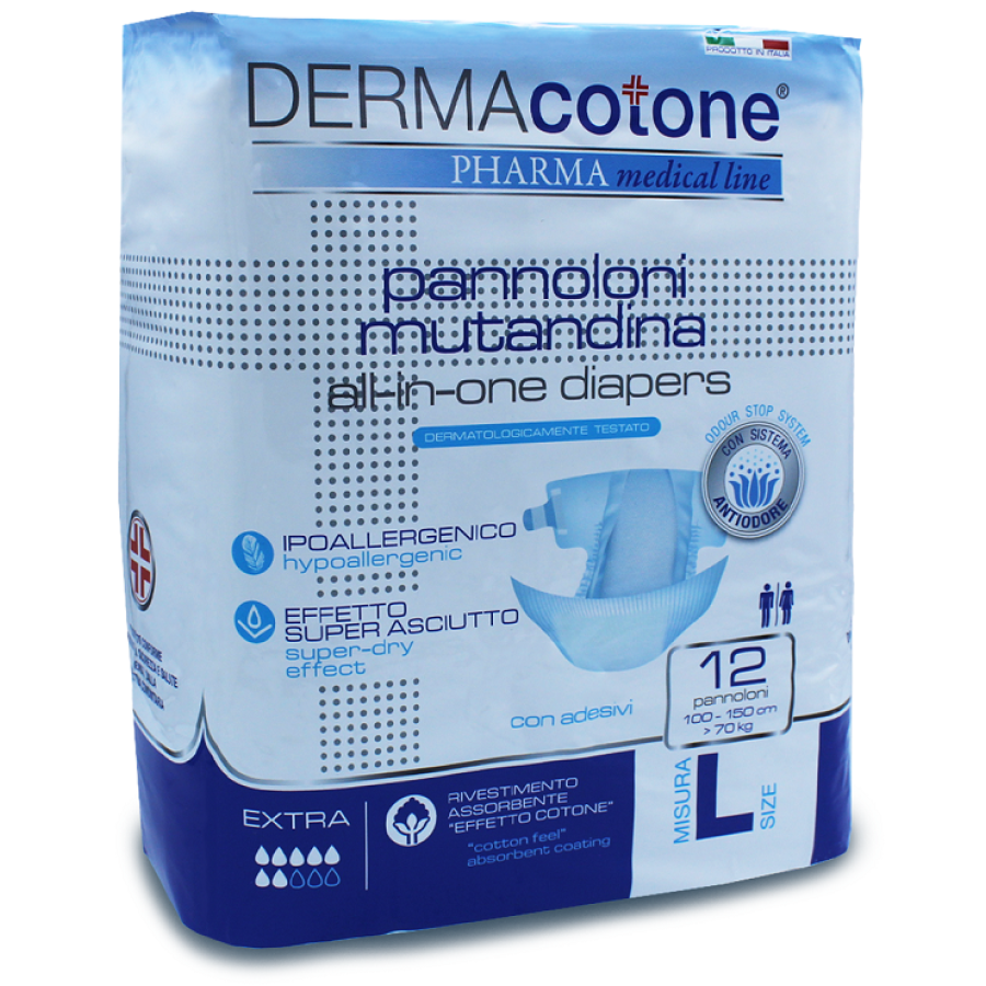 PANNOLONE MUTANDINA PER INCONTINENZA DERMACOTONE L 12 PEZZI