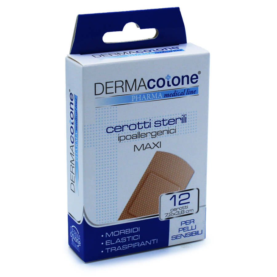 CEROTTO IPOALLERGENICO DERMACOTONE MAXI 7,2X3,8CM 12 PEZZI