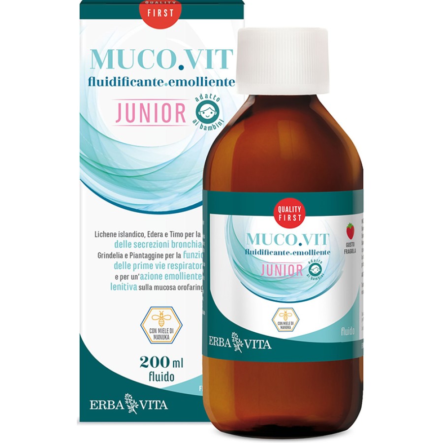 MUCOVIT FLUIDIFICANTE EMOLLIENTE JUNIOR GUSTO FRAGOLA 200 ML