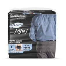 PANNOLINO SERENITY MAN PANTS BLACK TAGLIA MEDIA 12 PEZZI