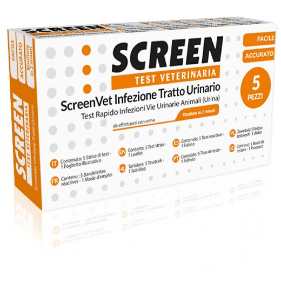 SCREENVET TEST RAPIDO INFEZIONE TRATTO URINARIO CANE E GATTO TEST VETERINARIO