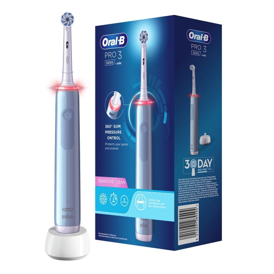 ORAL-B PRO 3 BLU SENSITIVE SPAZZOLINO ELETTRICO + 2 REFILL
