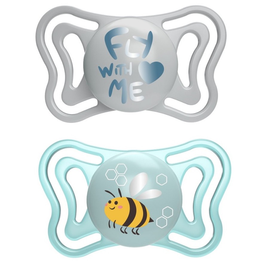 CHICCO SUCCHIETTO LIGHT AZZURRO SILICONE 2-6M 2 PEZZI
