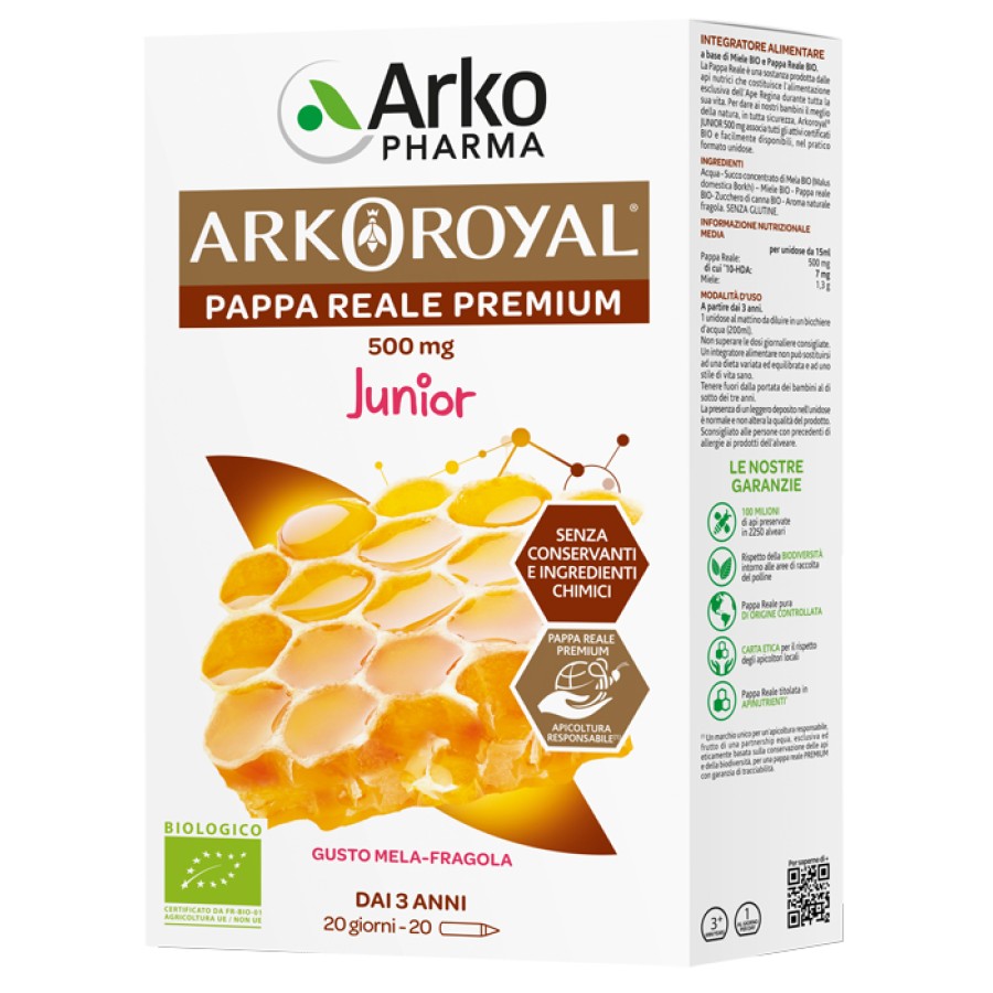 ARKOROYAL JUNIOR PAPPA REALE 500MG BIO 20 FIALOIDI PROMO