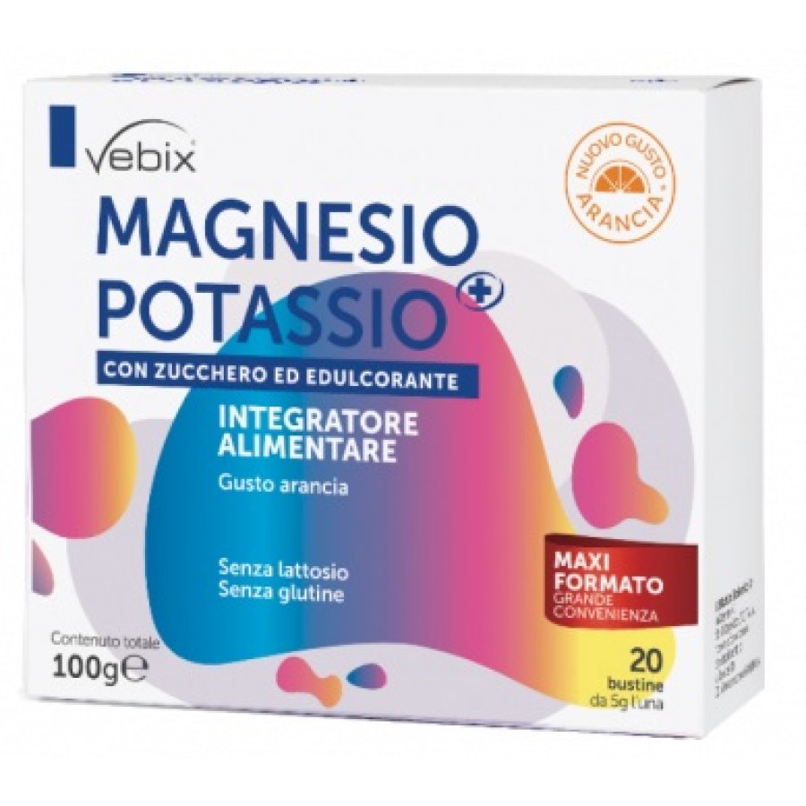 VEBIX MAGNESIO POTASSIO + CON ZUCCHERO ED EDULCORANTE 20 BUSTE 5 G