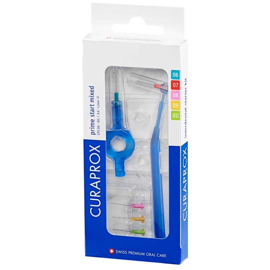 CURAPROX CPS PRIME START MIXED PACK WITH CPS 06 -011 +UHS 409 + UHS 470 BLUE HOLDERS + CAPS CURAPROX CPS PRIME START MIXED PACK WITH CPS 06 -011 +UHS 409 + UHS 470 BLUE HOLDERS + CAPS