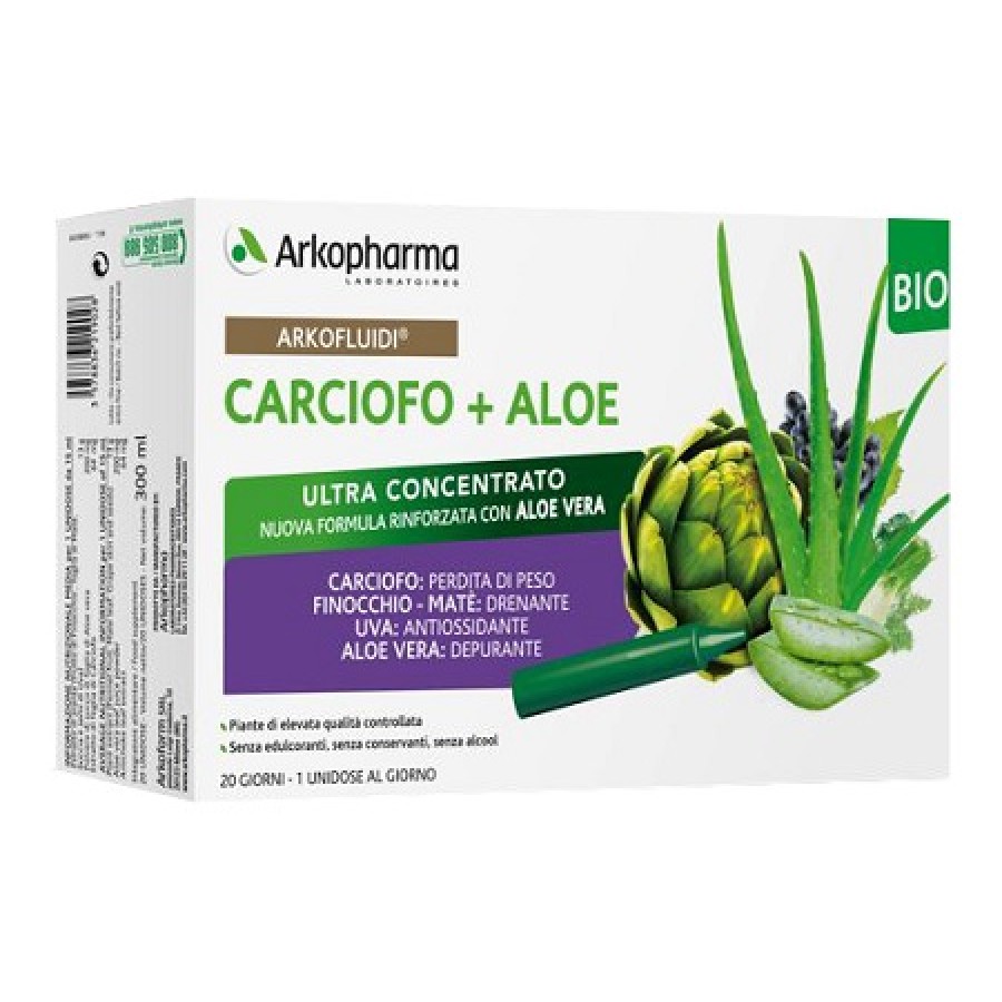 ARKOFLUIDI CARCIOFO+ALOE VERA 20 FLACONCINI 200 G ARKOFLUIDI CARCIOFO+ALOE VERA 20 FLACONCINI 200 G