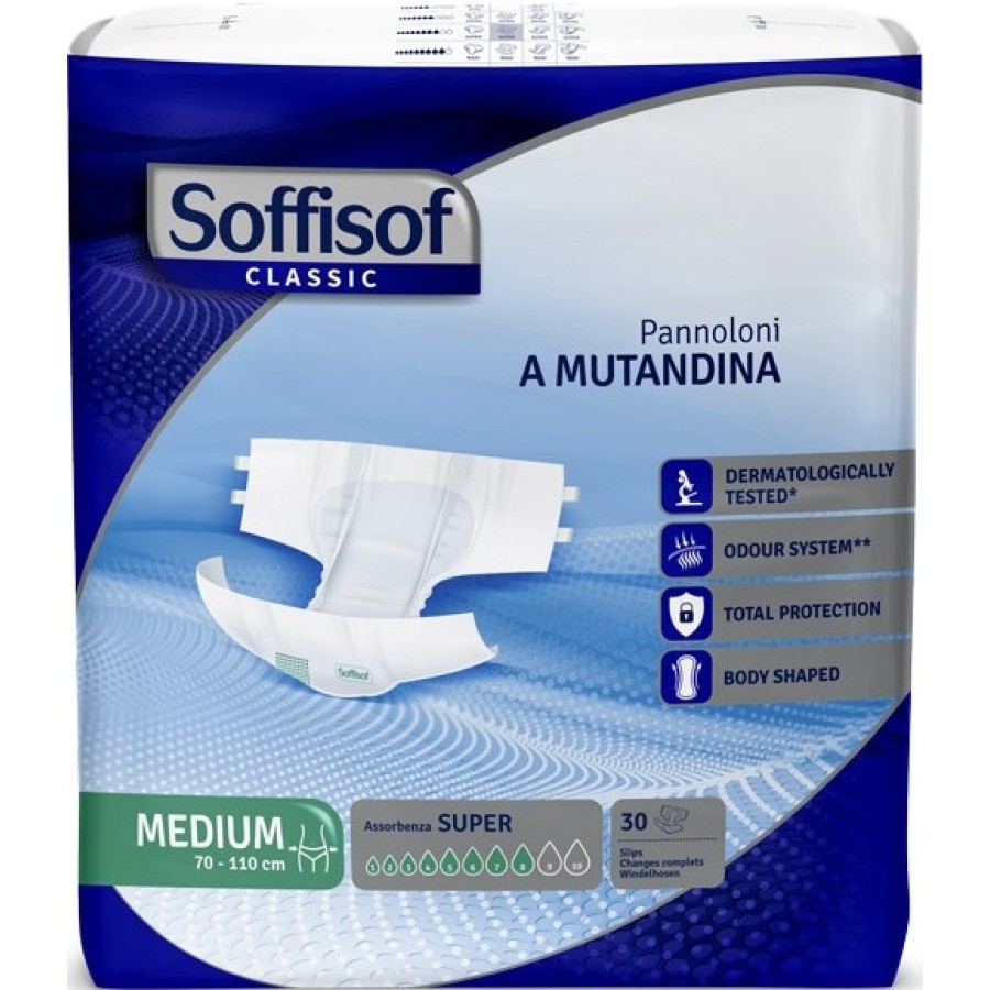 PANNOLONE MUTANDINA SOFFISOF CLASSIC SUPER M 30 PEZZI PANNOLONE MUTANDINA SOFFISOF CLASSIC SUPER M 30 PEZZI