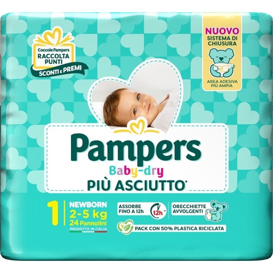PAMPERS BABY DRY PANNOLINO NEWBORN 24 PEZZI PAMPERS BABY DRY PANNOLINO NEWBORN 24 PEZZI