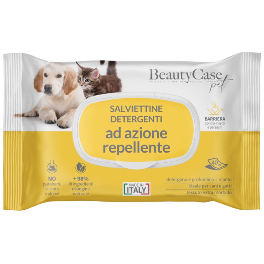 BEAUTYCASE PET SALVIETTINE DETERGENTI AD AZIONE REPELLENTE FLOW PACK 40 PEZZI