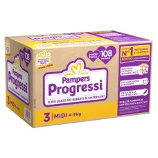 PAMPERS QUADRI PROGRESSI MIDI 108 PEZZI