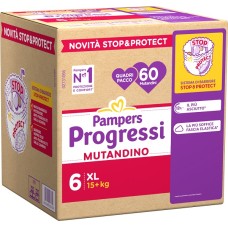 PAMPERS PROGRESSI MUTANDINA QUADRI XL 60 PEZZI