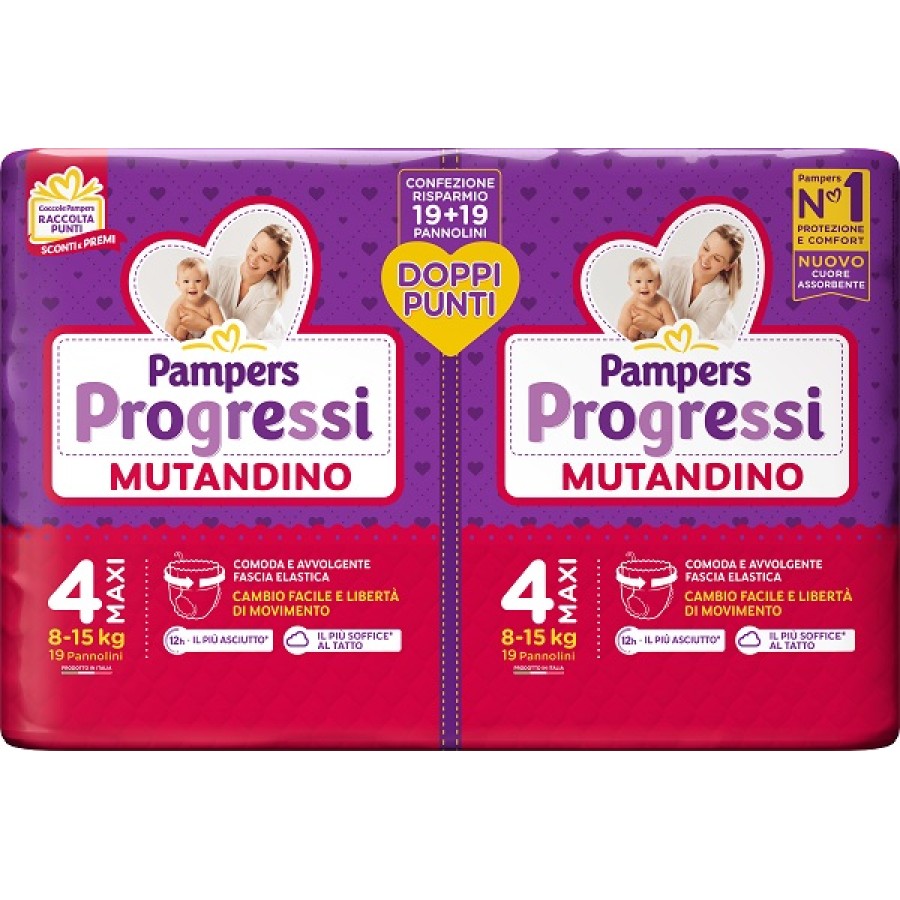 PAMPERS PROGRESSI MUTANDINO MAXI PACCO DOPPIO 38 PEZZI
