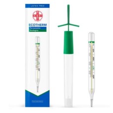 TERMOMETRO CLINICO ECOTHERM IN VETRO AL GALLIO SENZA MERCURIO RANGE TEMPERATURA MISURATA 35,5-42 GRADI