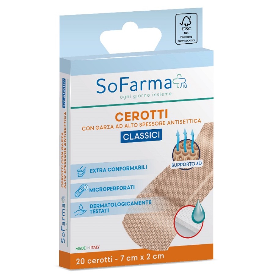CEROTTO CLASSICO 7X2 CM 20 PEZZI SOFARMAPIU' CEROTTO CLASSICO 7X2 CM 20 PEZZI SOFARMAPIU'