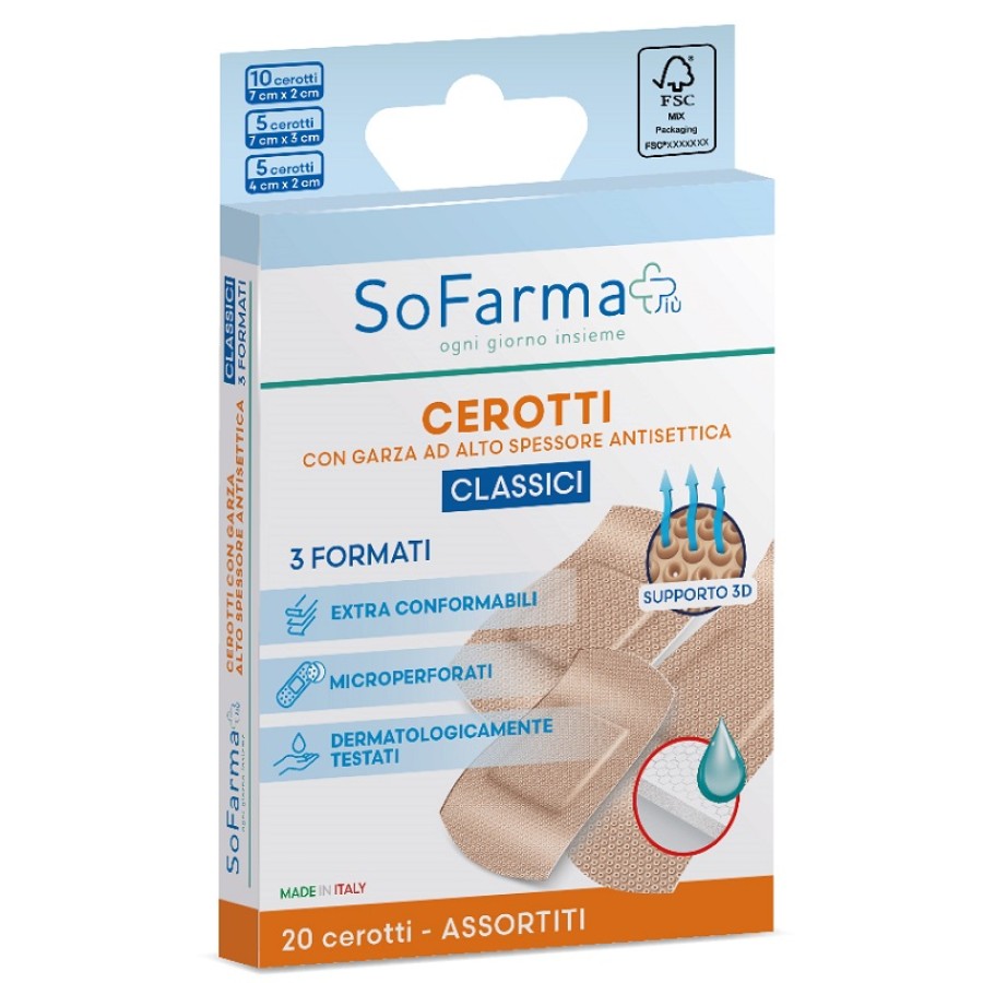 CEROTTO CLASSICO ASSORTITI 20 PEZZI SOFARMAPIU' CEROTTO CLASSICO ASSORTITI 20 PEZZI SOFARMAPIU'