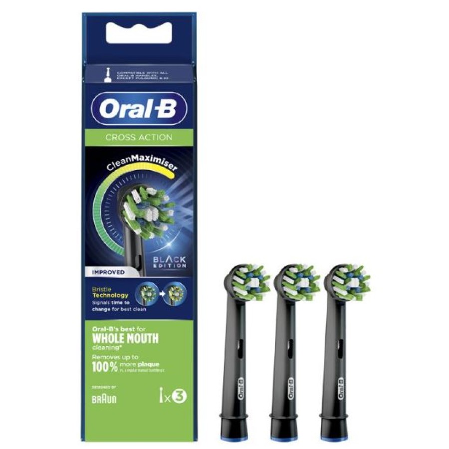 ORALB POWER REFILL EB50 CROSSACTION BLACK 3 PEZZI