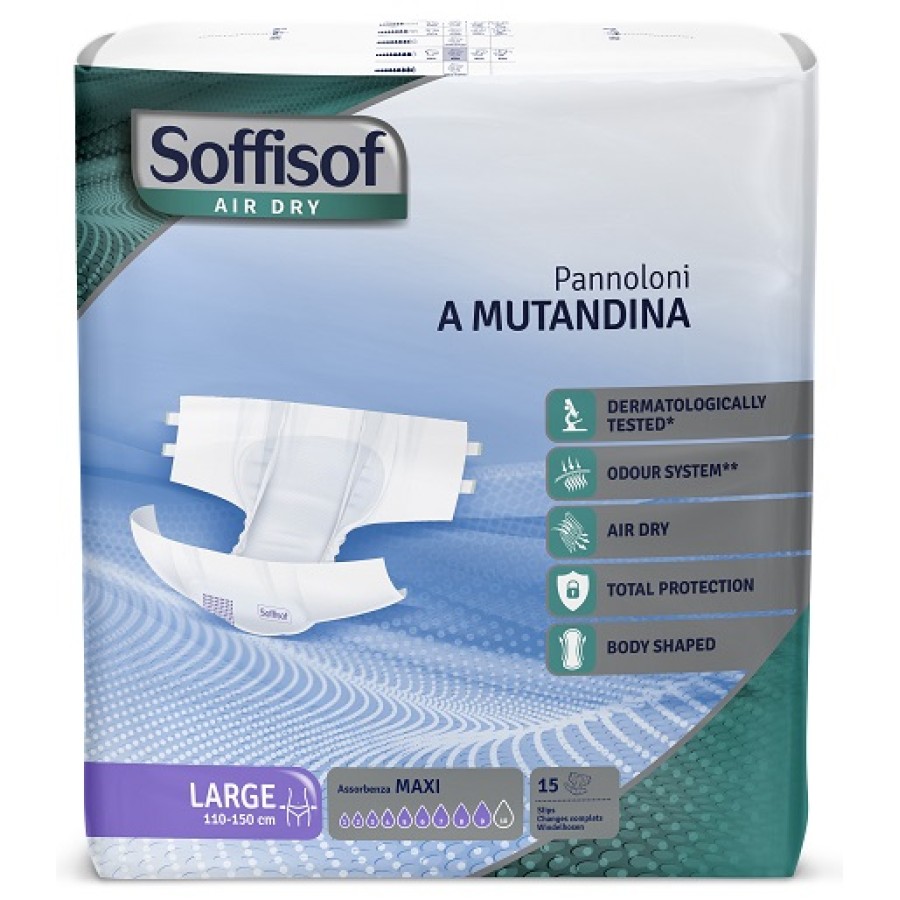 SOFFISOF AIR DRY PANNOLINO MUTANDINA MAXI L 15 PEZZI