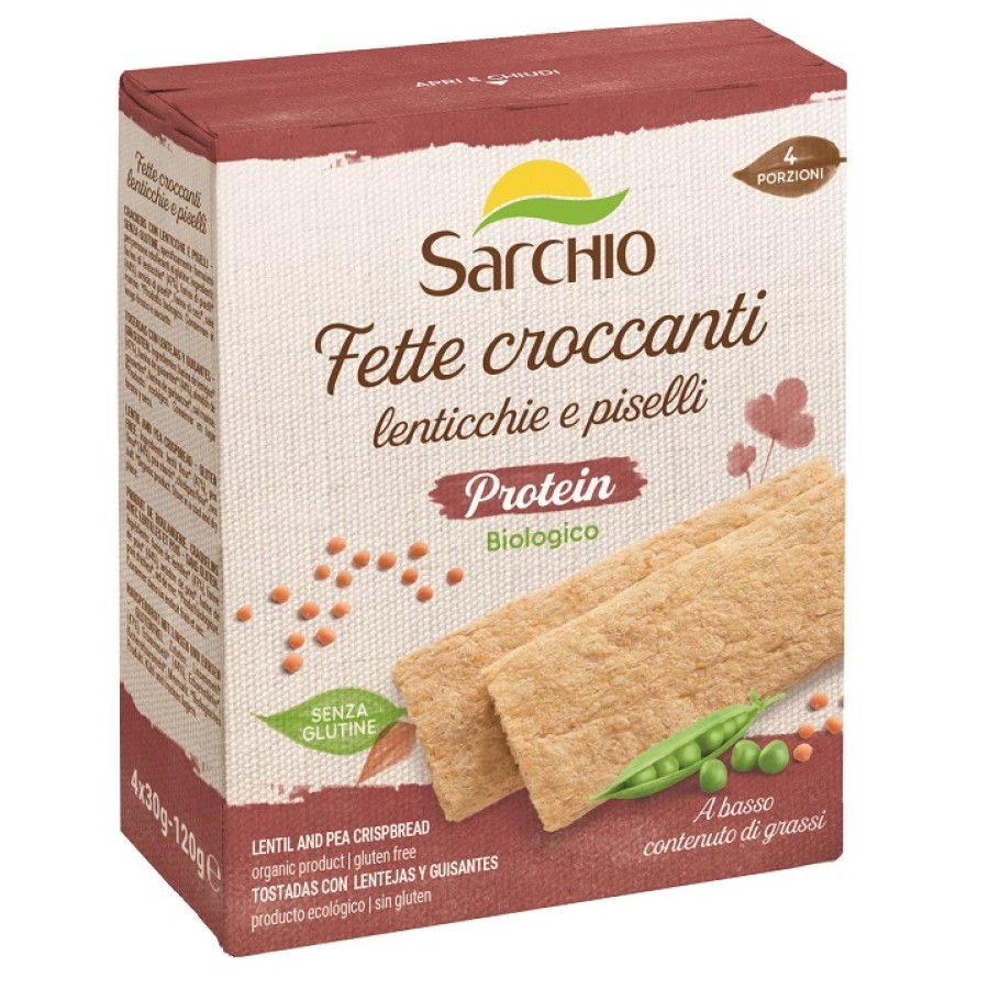 SARCHIO FETTE CROCCANTI PROTEIN LENTICCHIE E PISELLI 120 G
