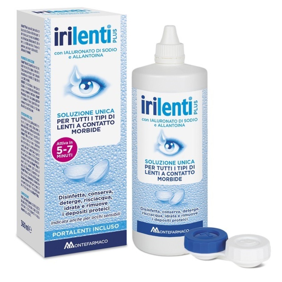 SOLUZIONE UNICA PER LENTI A CONTATTO IRILENTI 360 ML + PORTALENTI SOLUZIONE UNICA PER LENTI A CONTATTO IRILENTI 360 ML + PORTALENTI