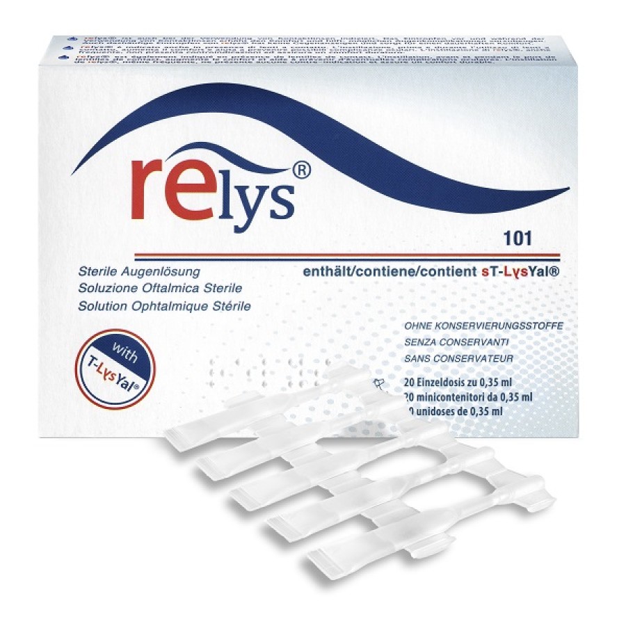 RELYS MONODOSE SOLUZIONE OFTALMICA 20 MINICONTENITORI DA 0,35 ML SENZA CONSERVANTI RELYS MONODOSE SOLUZIONE OFTALMICA 20 MINICONTENITORI DA 0,35 ML SENZA CONSERVANTI