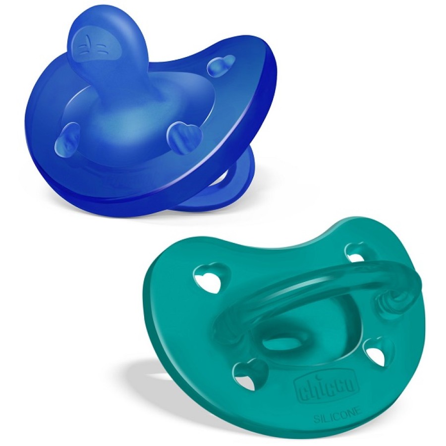 CHICCO GOMMOTTO SILICONE AZZURRO 6-16 MESI 2 PEZZI